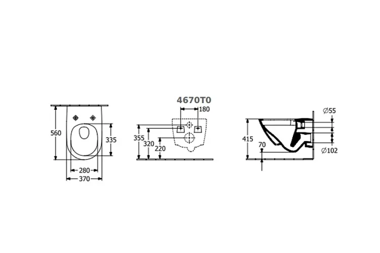 SUBWAY 3.0 Унітаз підвісний Rimless TwistFlush 56 см + сидіння 8M42S101 (4670TSR1) CeramicPlus image 3