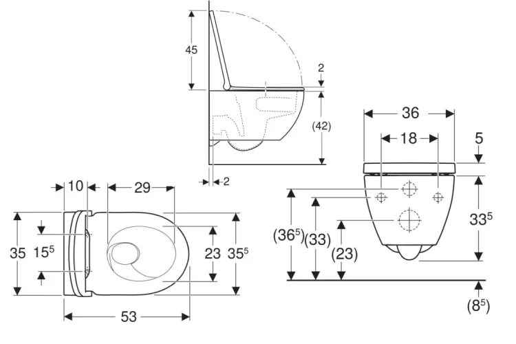 Унітаз підвісн. ACANTO TurboFlush + сидіння дюроп.s/c quickfix (502.774.00.1) зображення 3
