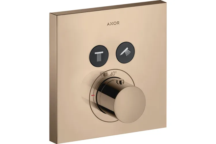 Термостат для 2-х споживачів Axor ShowerSelect square прихованого монтажу Polished Red Gold 36715300 image 1