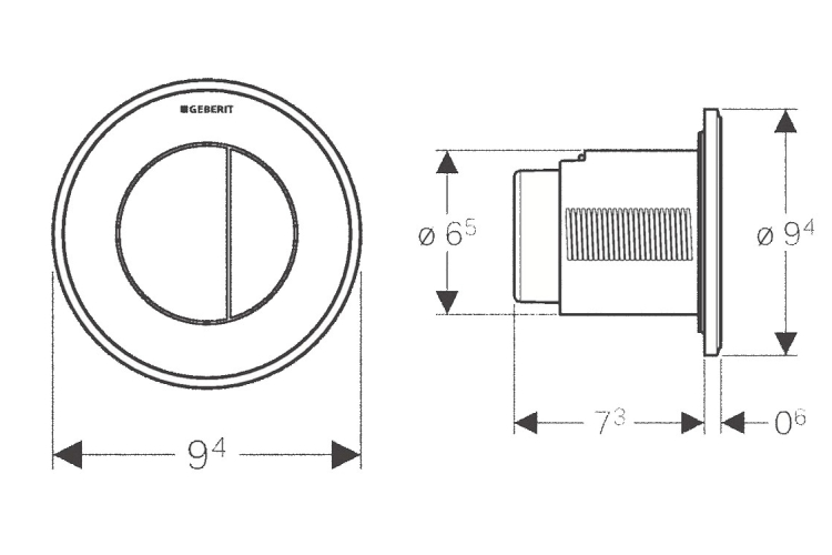 Кнопка змиву Type 10, хром глянець (116.055.КН.1) image 2