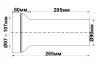 Коліно-підключення еластичне до WC: просте/90 мм/з ущільнювачем/L-265 мм WC-CON2BL-NOSEAL зображення 2