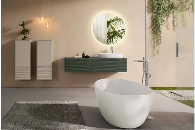 ANTAO Ванна окремостояча асиметрична 170x75, White Alpin, SilentFlow (UBQ170TAO7TV-01) image 3