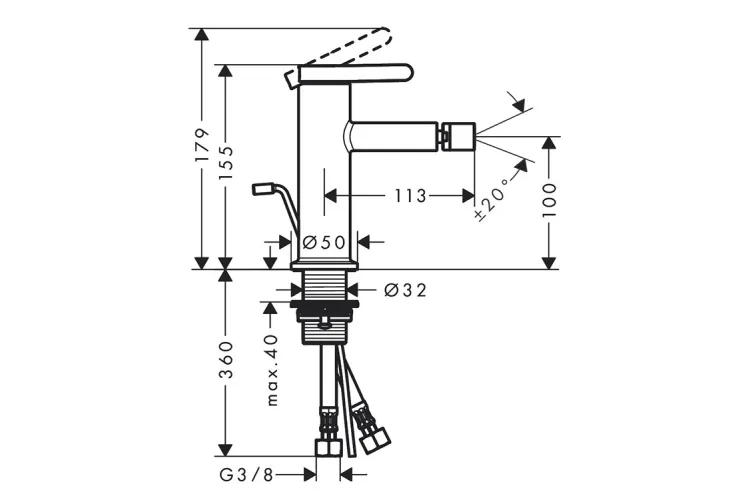 Змішувач AXOR One для біде, Brushed Brass (48210950) image 2