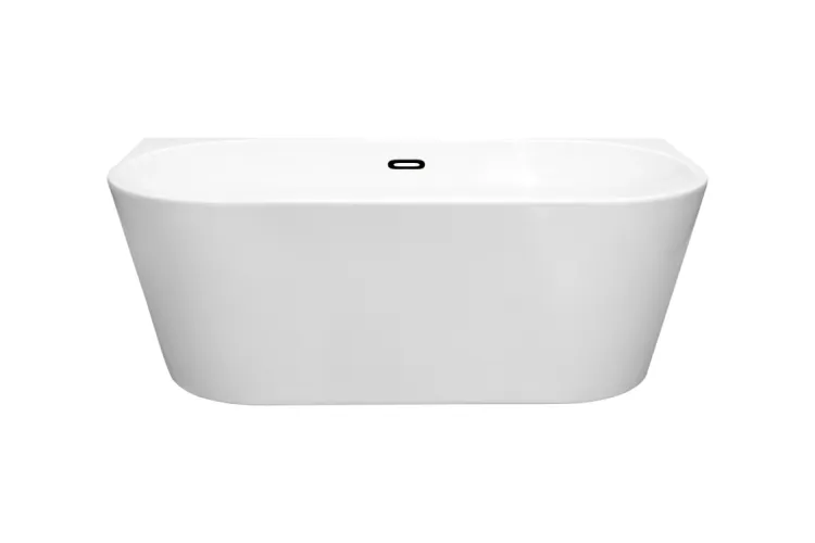 Ванна акрилова VICA NEW ретро 170х80  з сифоном Alcaplast з тонким переливом, з верхньою очисткою, чорний мат image 1