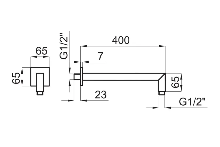 COMPLEMENTOS, Кронштейн 40 см, Square, для монтажу на стіні, brushed titanium (100280734) зображення 4