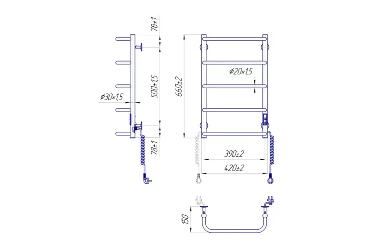 Рушникосушка Стандарт HP-I 650х430/150 TR image 3