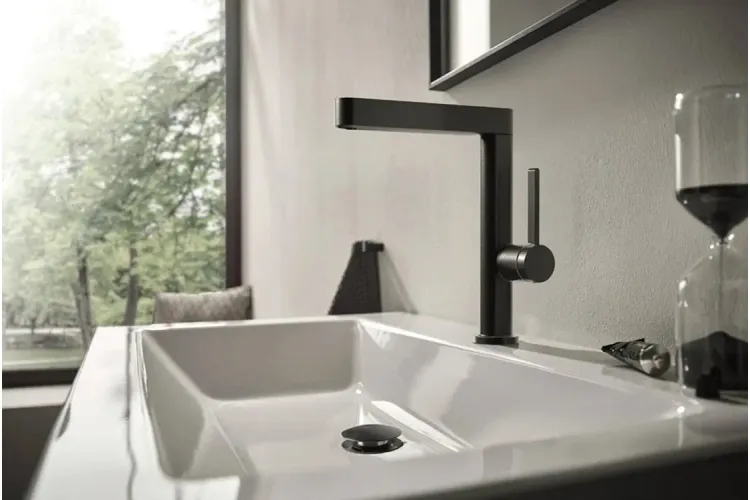 Змішувач Finoris 230 для умивальника з поворотним висувним носиком 2JET і донним клапаном push-open, Brushed Black Chrome (76063340) зображення 2