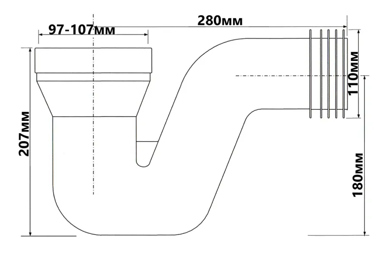 Коліно для унітазу, 120 мм х 4" HC43 зображення 2