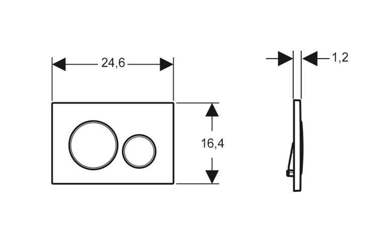 Кнопка змиву Sigma 20 хромована глянцева/хромована матова/хромована глянцева (115.882.KH.1) image 3
