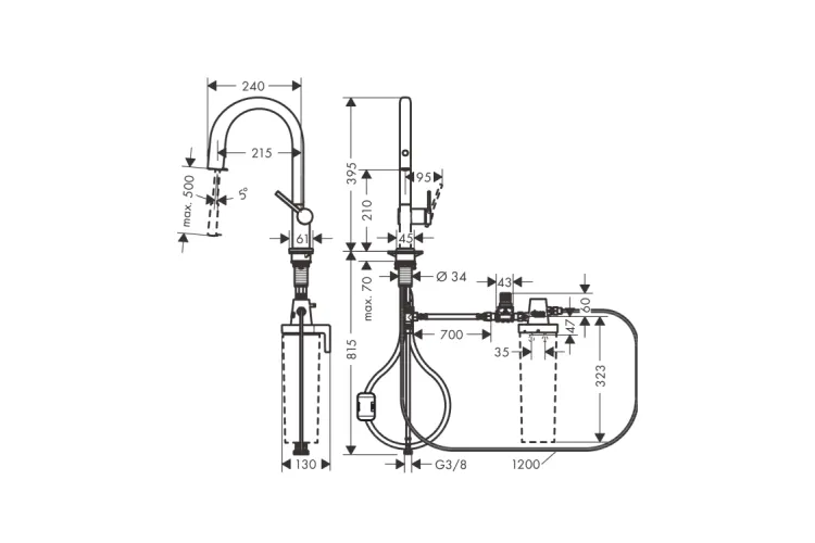 Змішувач Aqittura M91 FilterSystem 210 1jet pull-out кухонний (76803000) Chrome image 3