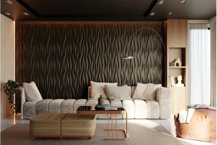 Гіпсова стінова панель 50х50 см WAVE 04 зображення 2