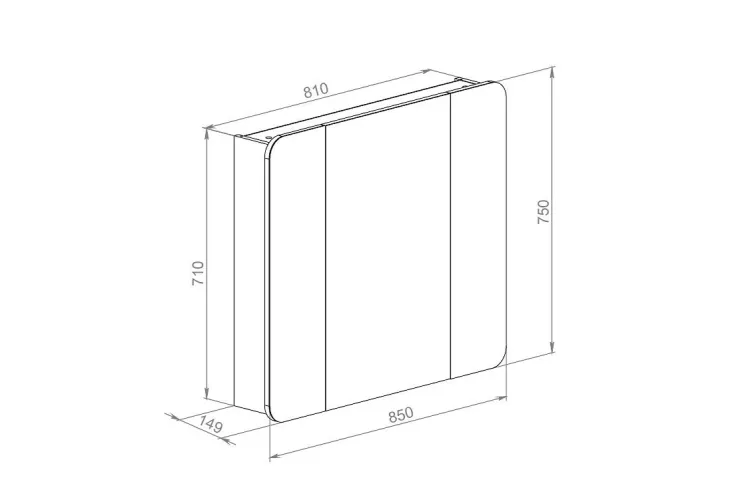 Дзеркальна шафа РОМА 85 см без підсвічування зображення 4