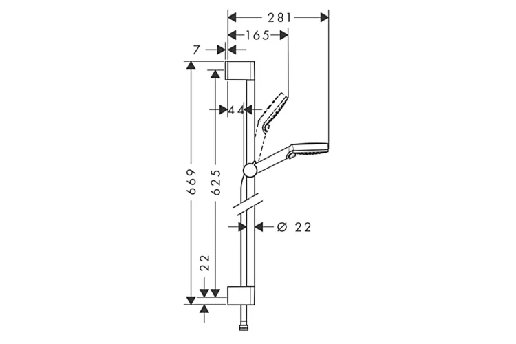 Душовий набір Crometta Vario 0.65 м, білий/хром (26532400) image 2