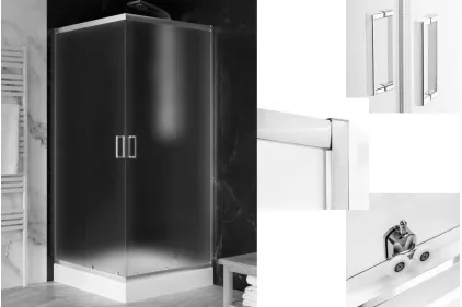 Душова кабіна квадратна SUVIA 2D 90x90х190 скло satin ACTIVE SHIELD 5мм