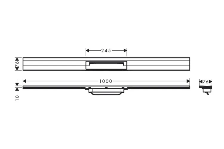 Верхня частина "RainDrain Flex" для душового трапу (пристінна) 1000 мм Matt Black (56053670) image 6