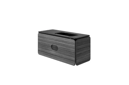 LOUNGE FLUID, Тумба підвісна 120x50, з/o під умив, 2 шухл, matt black/walnut (100390360)
