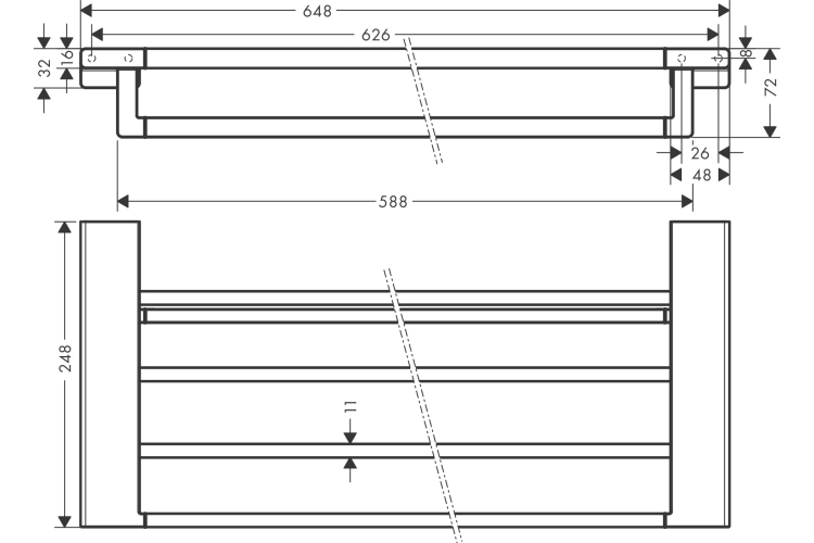 AddStoris Поличка для рушників із тримачем 63.0/64.8 x 24.8 см Matt Black (41751670) зображення 2