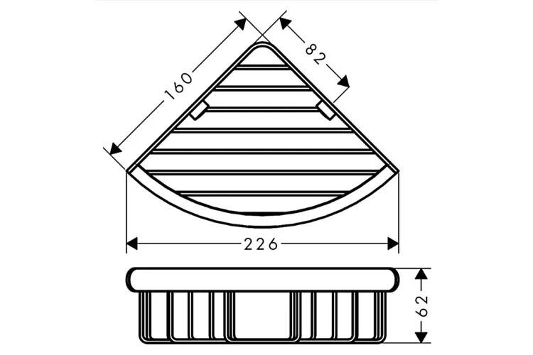 Logis Universal Сітка підвісна кутова 16х16х6 хромована (41710000) image 2