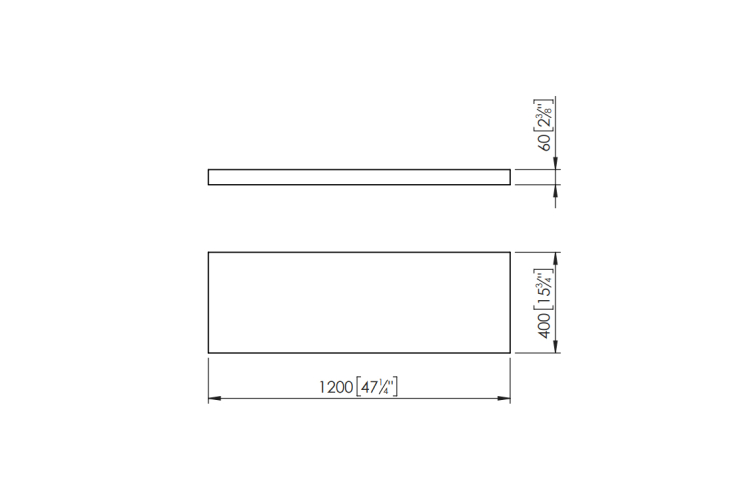 Прямокутна полиця (біла) 120x40x6h з матеріалу KRION (з рамою для кріплення до стіни) (100142237) зображення 4