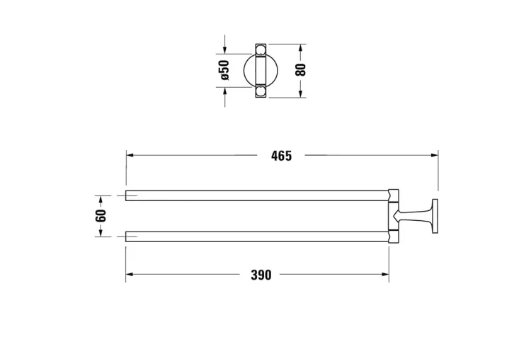 Тримач для рушників подвійний STARCK T 46,5 cм, хром (0099411000) image 6