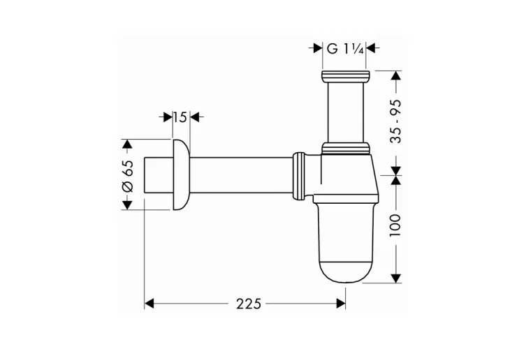 Сифон Hansgrohe для умивальника, хром (52053000) image 2