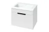 Тумба АДЕЛЬ біла з умивальником РОДЕО 60 підвісна (ручка чорна) зображення 1