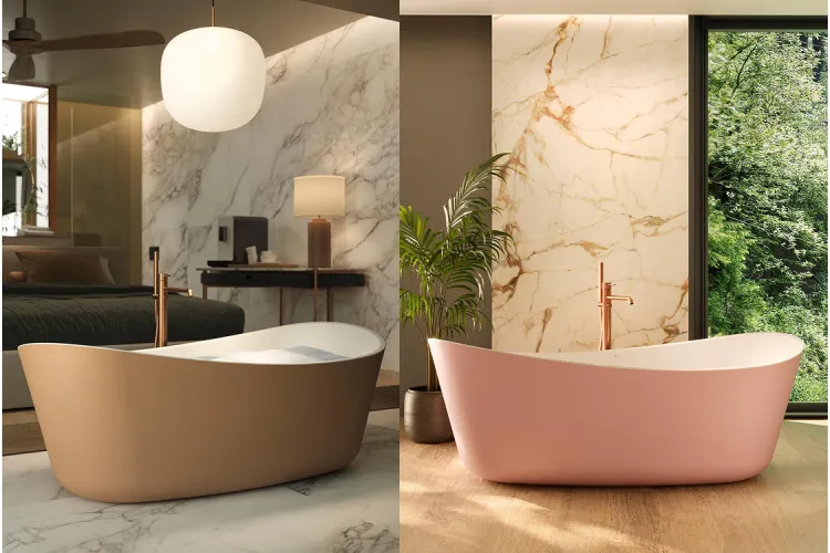 ROUND Змішувач підлоговий для ванни/душу зі шлангом 150 см та ручним душем, brushed copper (100339990) зображення 3