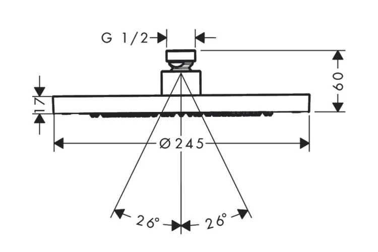 Верхній душ Axor 245 1jet Chrome (35380000) image 2