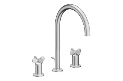 Змішувач Axor Archivio 190 Cross для умивальника на 3 отвори, Stainless Steel Optic 34027800