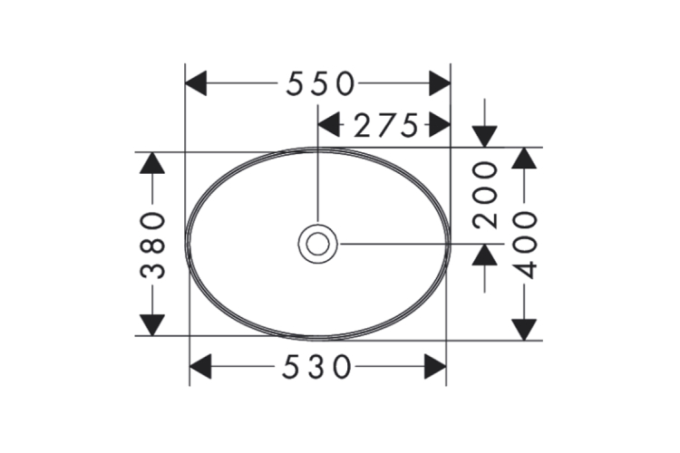 Умивальник Xuniva D SmartClean накладний без переливу, 550х400 мм, White (61072450) image 3