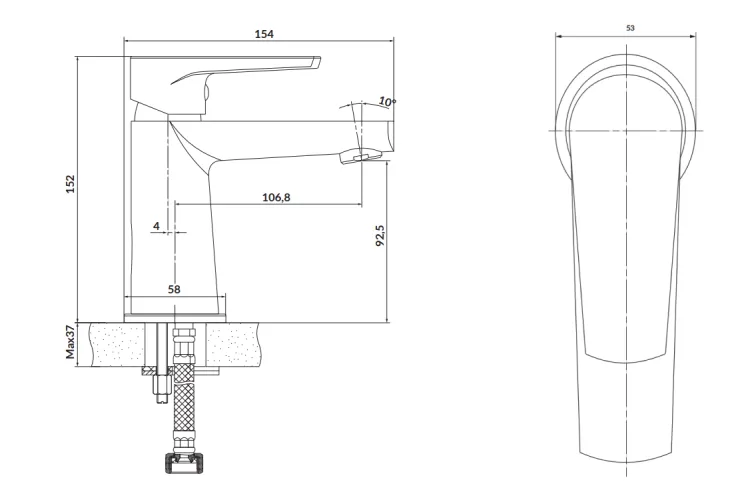 Змішувач д/умивальника MODUO, хром зображення 2