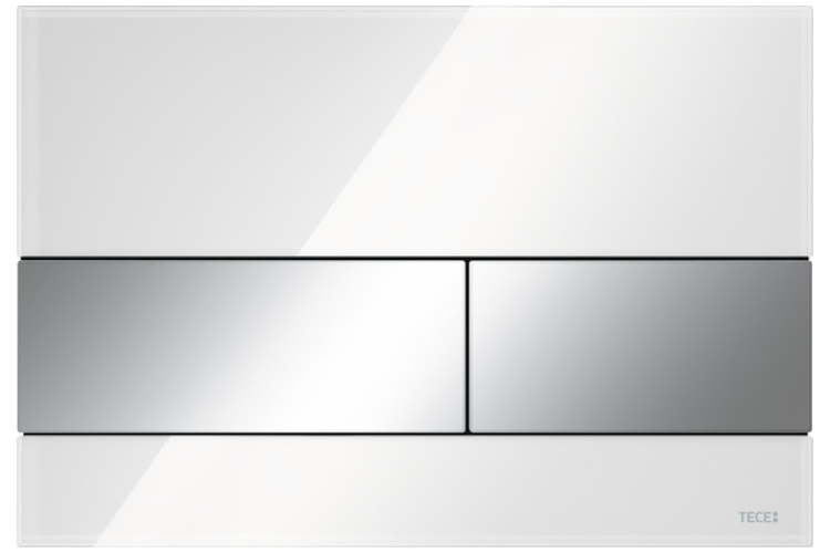 Панель змиву для унітазу TECEsquare, скло біле, кнопки хром глянцевий (9240802) зображення 1