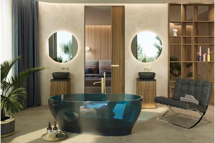 ROUND, Зовнішня частина вбудованого змішувача для умивальника, brushed brass (100368183) image 2