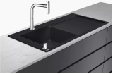 Кухонна мийка C51-F450-12 Сombi 1050x510 полиця ліворуч зі змішувачем Select Chrome (43228000)