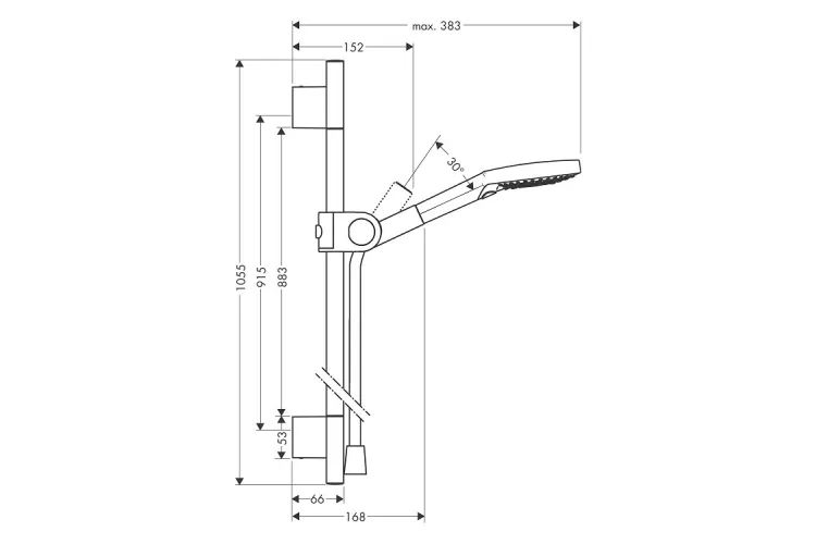 Душовий набір Axor Uno 120 3jet  90 см, Brushed Bronze (27987140) зображення 2