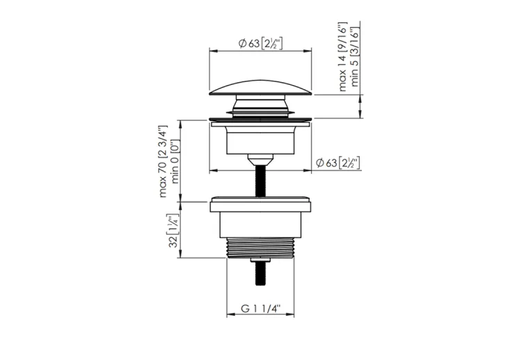 Донний клапан до сифона, Black (100328470) зображення 2