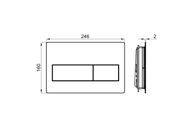 Smart-line Кнопка змиву GLASS подвійна, біла (100303024) зображення 3