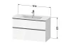 D-NEO Тумба під умивальник підвісна 101х62,5 см (DE4363010180000) White Matt, ручки хром зображення 2