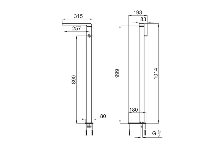 LOUNGE, Змішувач підлоговий для умивальника, white (100073040) image 5
