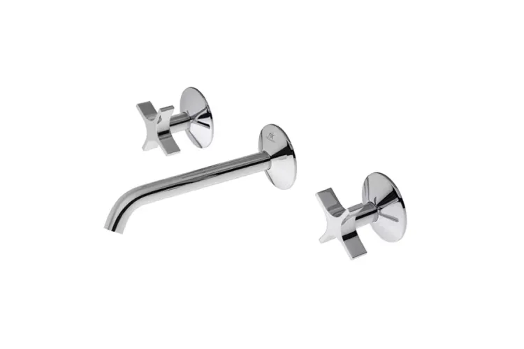 LIGNAGE CROSS, Змішувач для умивальника на 3 отвори, настінний, chrome (100379590) зображення 1