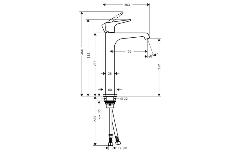 Змішувач Axor Citterio E 250 Lever для чаші Matt Black 36113670 зображення 2