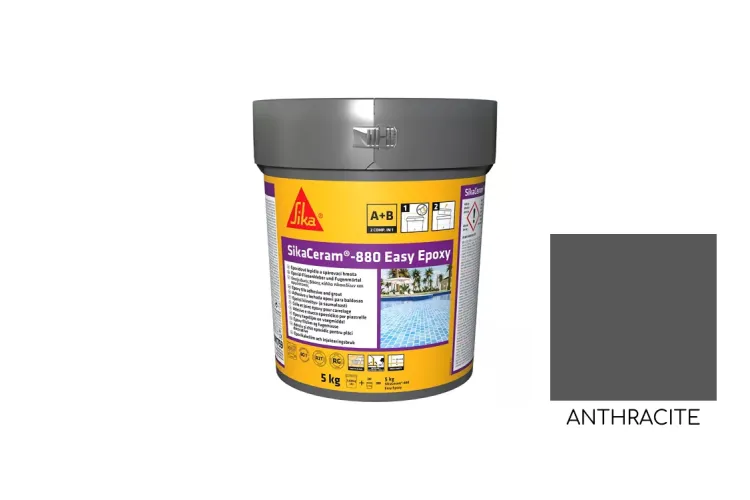 SikaCeram-880 Easy Epoxy(AB) 2к Епоксидна затирка, anthracit 5кг зображення 1