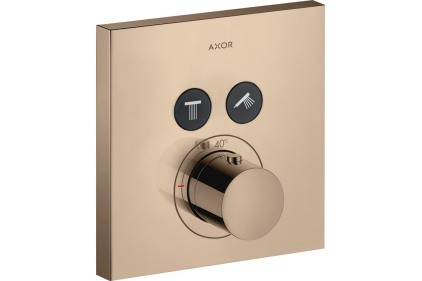 Термостат для 2-х споживачів Axor ShowerSelect square прихованого монтажу Polished Red Gold 36715300