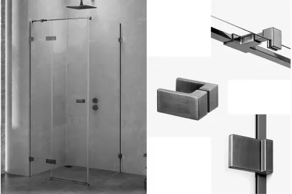 Душова кабіна прям. AVEXA GUNMETAL BRUSHED 120x100x200 L скло clear ACTIVE SHIELD 6мм