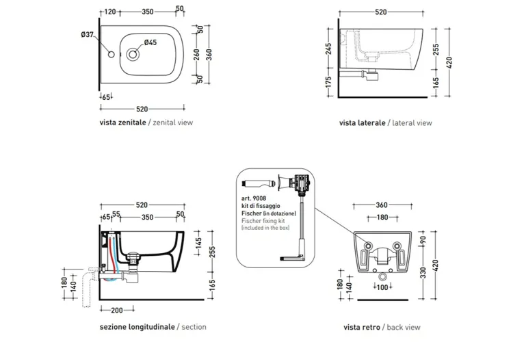 PLAY Біде підвісне, Argilla (PY218ARG) зображення 2