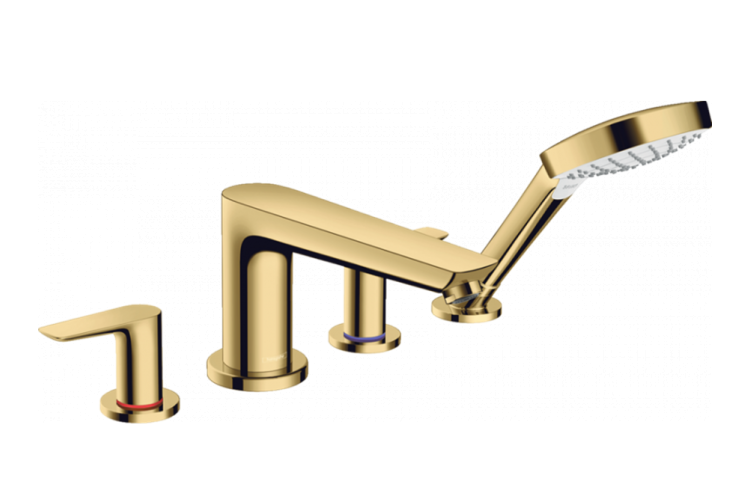 Змішувач Talis E врізний на край ванни на 4 отвори Polished Gold Optic (71748990) зображення 1