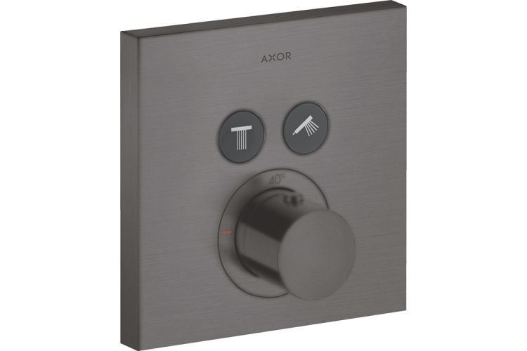 Термостат для 2-х споживачів Axor ShowerSelect square прихованого монтажу Brushed Black Chrome 36715340 зображення 1