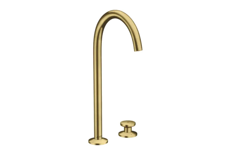 Змішувач AXOR One Select 260 для умивальника на 2 отвори з донним клапаном push-open, Brushed Brass (48060950) зображення 1