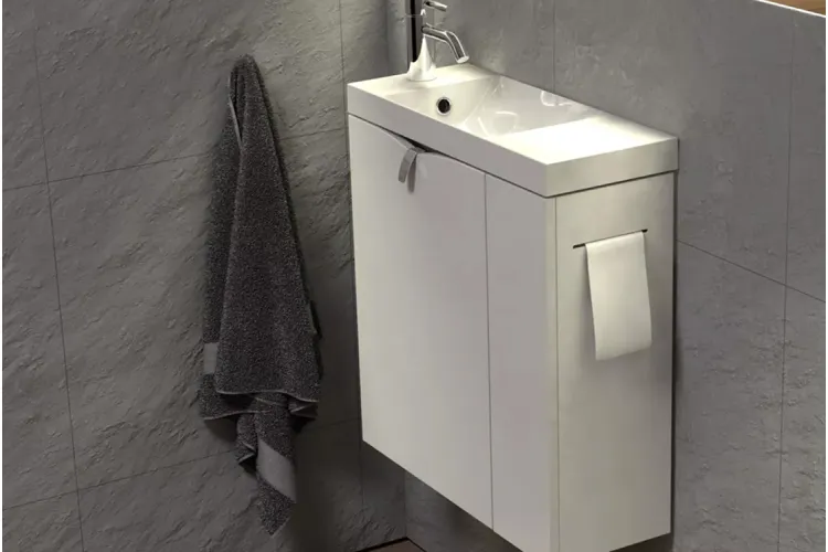 Тумба з умивальником SIENA 55 см, дві дверки, білий глянець, права 189228 image 2