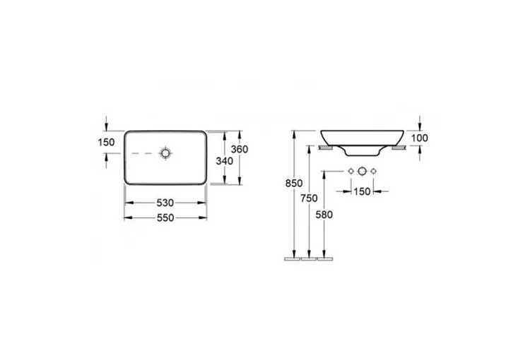 VENTICELLO Умивальник для установки на стільницю 550х360 мм (411355R1) image 4